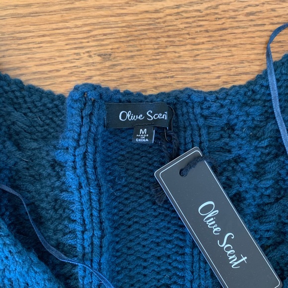 ✨HP✨Olive Scent Blue distressed sweater - Picture 2 of 2